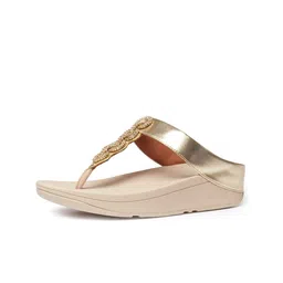fitflop Women Embellished Leather Wedge Heels Sandals With Ethnic - Embellished-picture-35