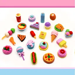 kiditos Erasers Candy Toy For Kids Play Erasers For Kids School Stationary Kit Non-Toxic Eraser image 2