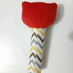nathing Kitty Face Rattle Soft Toy with Squeeze Handle for Squeaky Sound Rattle image 4