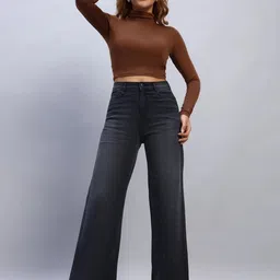 guti Women Flared High Rise Black Jeans image 4