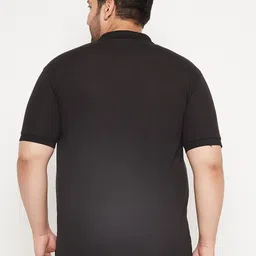 the million club Men Solid Polo Neck Cotton Blend Black T-Shirt image 2