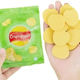 clivin Potato Chips Shaped Erasers for Kids, Non-Toxic Non-Toxic Eraser (Set of 1) Non-Toxic Eraser-picture-34