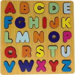 malhad Wooden Puzzle 3 in 1 Number Shaped ABC Alphabet Wooden Jigsaw Puzzle Set Party & Fun Board Game image 4