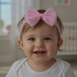 syga 3 Pcs Baby Headband Heart, Pearl, Velvet Bow Design Perfect for Newborn Toddler Head Band image 2