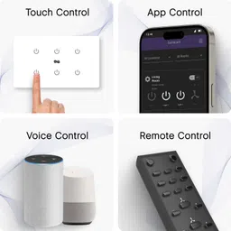 iotics Smart Touch Switch for 6 Lights, Remote, Mobile App, Alexa & Google Home Smart Switch image 2