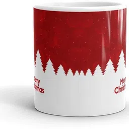festivecraft Christmas Gift Coffee with White Pine Trees and Snow Scene – Gift for Family Ceramic Coffee Mug image 2