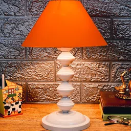 Mustard Shade Table Lamp With Metal Base By Foziq image 1