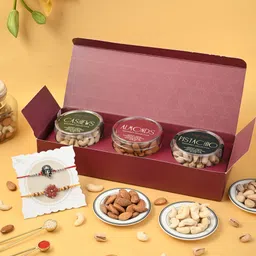 hyperfoods Religious Rakhi Joy: Dry Fruit Hamper with Rakhi Set of 2 Assorted Rakhi Set-picture-23