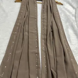 qalb luxuria Self Design Georgette Women Brown Stole-picture-47