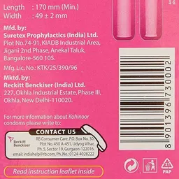kohinoor Condoms For Emn - Pink 10S (Pack Of 3) Nirodh | Pink Natural Shaped Better Fit Condom Nirodh (Set of 3, 30S) Condom image 2