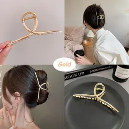 trendy club Golden Medium Size Metal Hair Clutcher Hair Claw Clips for Women Pack of 1 Hair Claw image 4