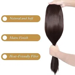 beclassy 5 Clip-in 28 inch Long Natural Brown Straight Extension Hair Extension image 4