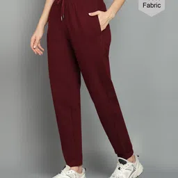alan jones Women Solid Red Track Pants image 1