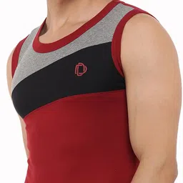 dollar bigboss Pack of 2 Combed Cotton Racerback Styled Gym Men Vest image 4