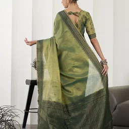 tasrika Woven, Self Design Banarasi Tissue, Silk Blend Saree image 3