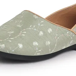 fausto Festive Ethnic Half Cut Juttis for Wedding|Traditional Kurtas & Sherwani Shoe Mojaris For Men image 2