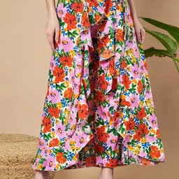 Women Printed A-line Multicolor Skirt-image-17
