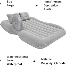 ccmm Universal Silver Car Bed With 2Pillows/Air Pump/knozzel For Travel/Camping-121 Universal Polyster Silver Car Bed For Travelling/Home/Camping-121 Car Inflatable Bed image 5