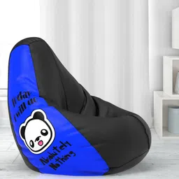 comfybean XXL Designer Bean Bag Filled with Beans - Today I will do nothing - Blue Teardrop Bean BagWith Bean Filling-picture-12