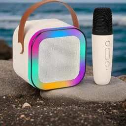 TechElectro K12 (PORTABLE BLUETOOTH SPEAKER)With Karaoke Mic RGB Light, HD Sound E-392 10 W Bluetooth Gaming Speaker image 1