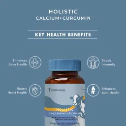 ZEROHARM Holistic Calcium & Curcumin For Joint, Muscle, Bone Strength - 60 Tablets image 3