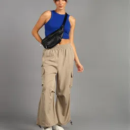 hrx by hrithik roshan Women Solid Beige Track Pants image 3