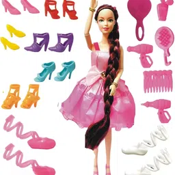 msn Stylish Long Hair Set Doll and New Angel Doll Set for Kids ds19 image 4