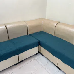 kingly Velvet 3+3 Seater L-Shape Sofa Plain Cover image 2