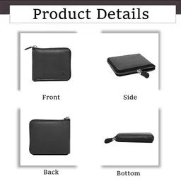 Catelina Men Solid Leather Zip Around Wallet image 2