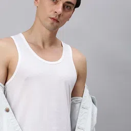 CAVENDERS Pack Of 4 Cotton Basic Innerwear Vests VAN : soft White Premium quality Dno-v21 image 3