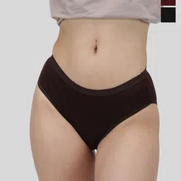 AMUL COMFY Pack Of 3 Pure Cotton Mid-Rise Hipster Briefs AC-PLPANOE-CB-MA-BK-S-3PC image 1