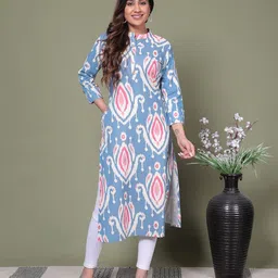 Jevi Prints Women Ethnic Motifs Printed Indie Prints Organic Cotton Kurta-image-3