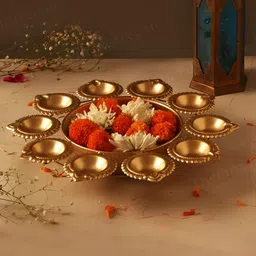The Purple Tree Gold Diya Urli For Festive Dcor image 4