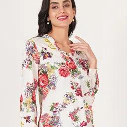 angloindu Floral Print Puff Sleeves Top image 2