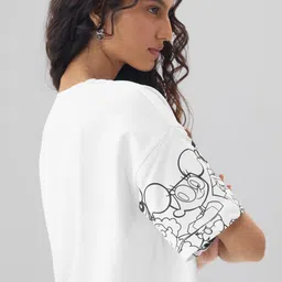 The Souled Store Women Cartoon Network Conversational Printed Pure Cotton T-shirt image 5