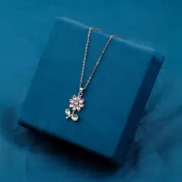 glitchez Brass Silver-Plated Feather Necklace image 5