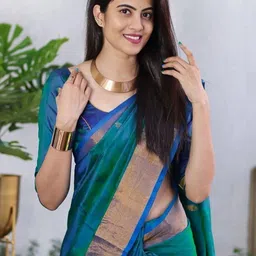 CANIZZARO Ethnic Motifs Zari Silk Blend Banarasi Saree image 4