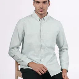 Celio Men Classic Fit Vertical Striped Button-Down Collar Cotton Casual Shirt image 2