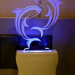 1ST TIME White & Transparent 2-Pcs 3D Illusion LED Plug Night Lamps image 2