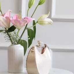 BOXWISH BY BHUMIKA Women Textured Half Moon Embroidered Sling Bag image 2