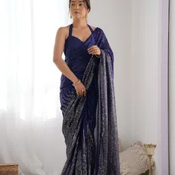 CANIZZARO Women Embellished Sequinned Heavy Work Saree-image-67