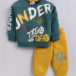 Mars Infiniti Infant Kids Printed Round Neck Pure Cotton Sweatshirt & Joggers-image-37