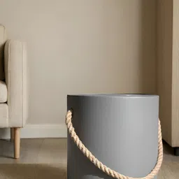 Qdore Home Grey & Beige Metal Round Bedside Table-picture-27