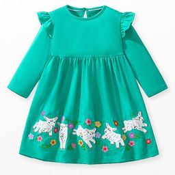LULU & SKY Applique Embroidered Floral Organic Cotton Fit & Flare Dress-picture-46