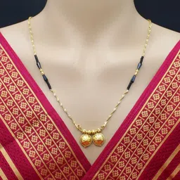 COLOUR OUR DREAMS Gold-Plated Artificial Stones and Beads Mangalsutra-picture-14