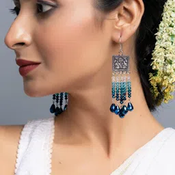 Look and Adorn Geometric Drop Earrings image 2
