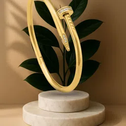 RKB Sales Women Cubic Zirconia Antique Gold-Plated Kada Bracelet-picture-12