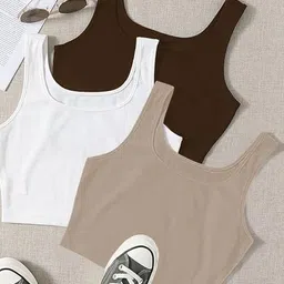 KERI PERRY Pack of 3 Square Neck Tank Crop Top image 2