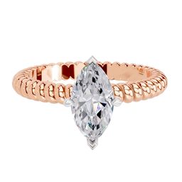 Sparkles 14KT Gold 1.25 Ct Lab Grown Marquise Shape Solitaire Diamond Ring - 3.74 g-picture-17