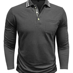 StyleCast x Revolte Men Polo Collar Raw Edge T-shirt image 5